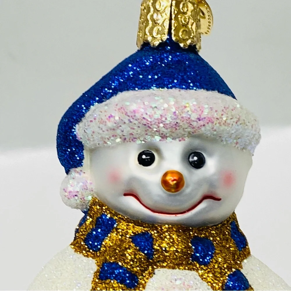 UK University of Kentucky Snowman Glass Christmas Tree Ornament Wildcats READ